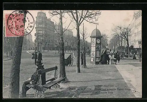 AK Saint-Mande, Place de la Mairie, Carrefour avenue Victor-Hugo et Grande Rue