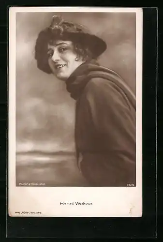 AK Schauspielerin Hanni Weisse mit Hut