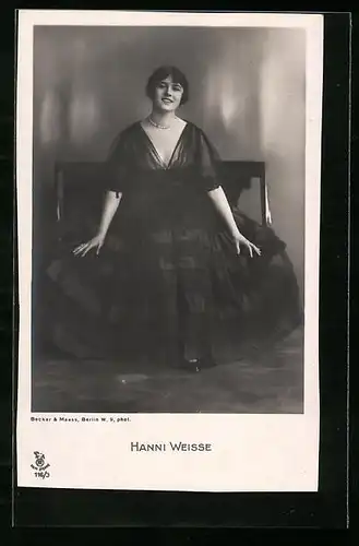 AK Schauspielerin Hanni Weisse im eleganten Kleid