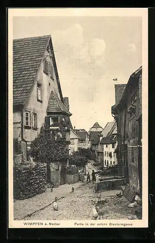 AK Wimpfen / Neckar, Partie in der unteren Blauturmgasse
