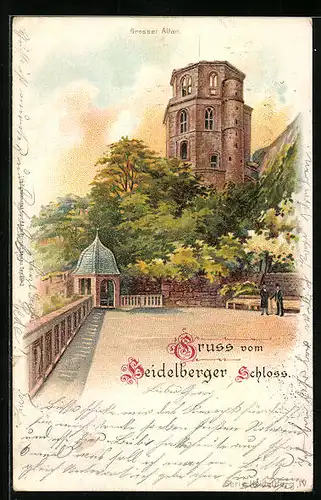 Lithographie Heidelberg, Grosser Altan, Schloss
