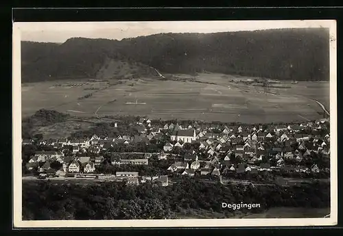 AK Deggingen, Panoramablick aus der Vogelschau