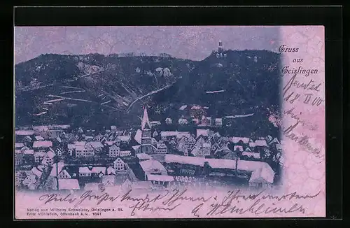 AK Geislingen / Steige, Totale im Winterglanz