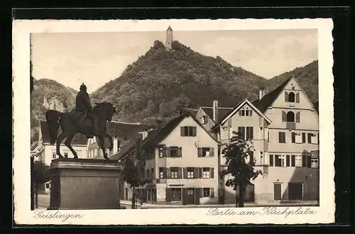 AK Geislingen / Steige, Kirchplatz mit Denkmal