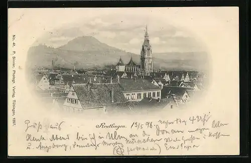 AK Reutlingen, Totale mit Kirche