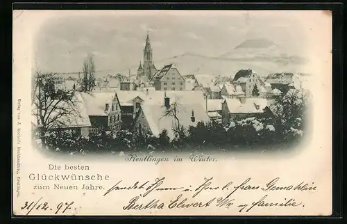 AK Reutlingen, Totale im Winterglanz