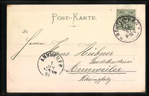 AK Reutlingen, Totale im Winterglanz