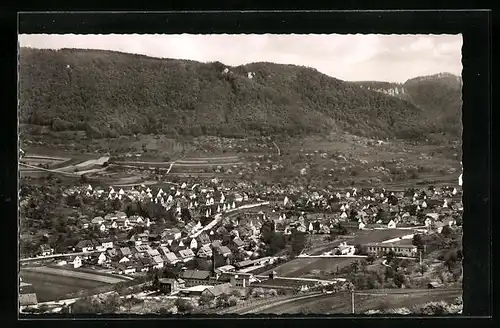 AK Unterlenningen, Panoramablick aus der Vogelschau