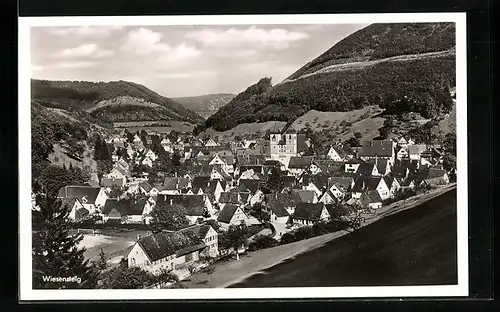 AK Wiesensteig, Panoramablick vom Berg