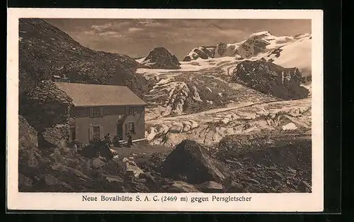AK Neue Bovalhütte, Panorama gegen den Persgletscher