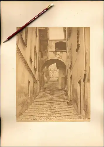 Fotografie Bosetti, Ansicht Bellagio, Gasse / Treppe im Ort