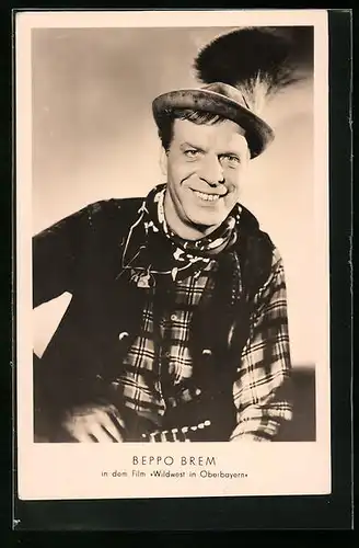 AK Schauspieler Beppo Brehm in dem Film Wilwest in Oberbayern