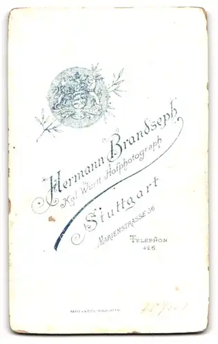 Fotografie H. Brandseph, Stuttgart, Marienstr. 36, Portrait eines elegant gekleideten Paares