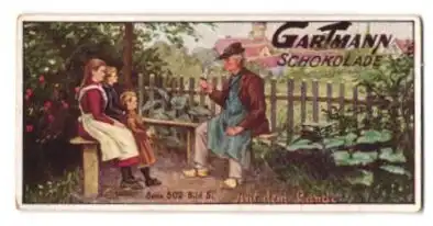 Sammelbild Gartmann Schokolade, Serie: 502, Bild 5, Kinderjahre, auf dem Lande