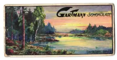 Sammelbild Gartmann Schokolade, Serie: 588, Bild 6, Im Lande der tausend Seen, Sommernacht in Nordfinnland