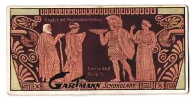 Sammelbild Gartmann Schokolade, Serie: 543, Bild 5, Pompeji, Krater mit Abschiedsdarstellung