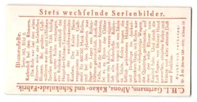 Sammelbild Gartmann Schokolade, Serie: 562, Bild 2, Blumenfeste, Rosenfest bei den Römern