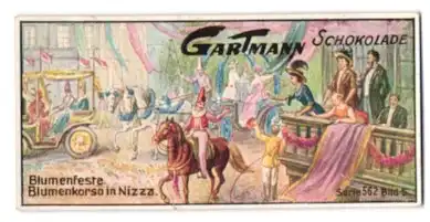 Sammelbild Gartmann Schokolade, Serie: 562, Bild 5, Blumenfeste, Blumenkorso in Nizza