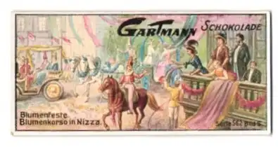 Sammelbild Gartmann Schokolade, Serie: 562, Bild 5, Blumenfeste, Blumenkorso in Nizza