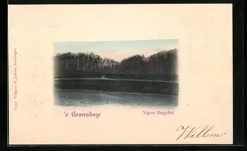 Präge-AK `s-Gravenhage, Vijver Zorgvliet