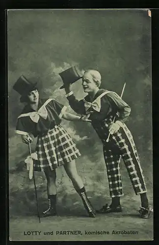 AK Komische Akrobaten Lotty und Partner
