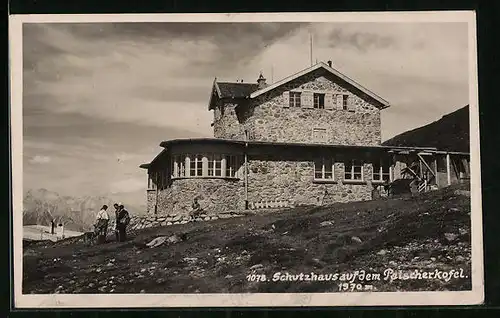 AK Schutzhaus auf dem Patscherkofel, Blick zur Berghütte