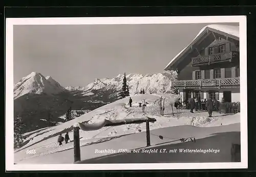 AK Rosshütte, Berghütte bei Seefeld i. T. mit Wettersteingebirge