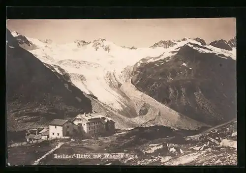 AK Berliner Hütte, Berghütte mit Waxeck-Kees