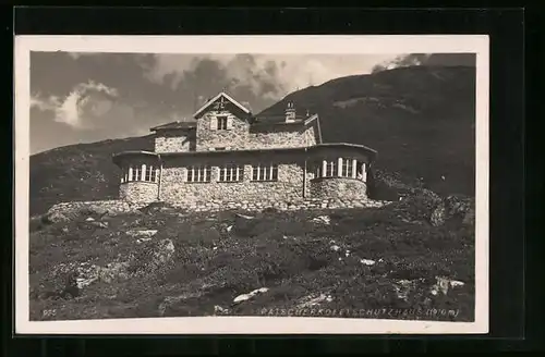 AK Patscherkofelschutzhaus, Blick auf die Berghütte