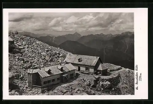 AK Wr. Neustadter Hütte, Blick auf die Berghütte