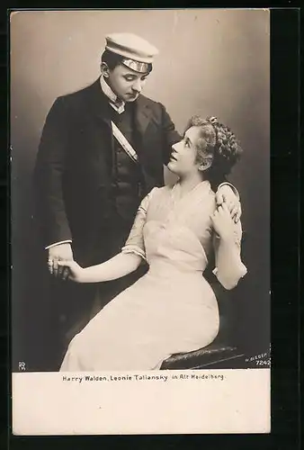 AK Schauspieler Harry Walden und Schauspielerin Leonie Taliansky in Alt-Heidelberg