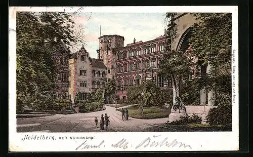 Lithographie Heidelberg, Der Schlosshof