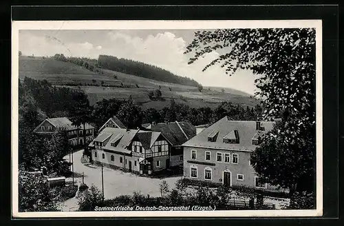 AK Deutsch-Georgenthal /Erzgeb., Strassenpartie mit Gebäudeansicht