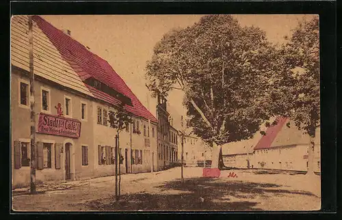 AK Bärenstein i. Erzgeb., Markt mit Stadt-Café