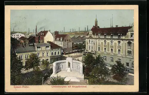 AK Essen-Ruhr, Limbeckerplatz mit Kruppdenkmal