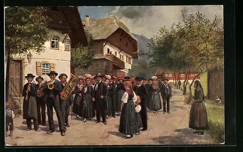 Künstler-AK Heinrich Hoffmann: Bauernhochzeit