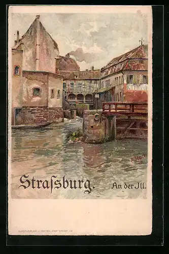 Künstler-AK Franz Xaver Hoch: Strassburg, An der Ill