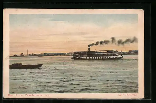AK Amsterdam, Het IJ met Zaandammer boot