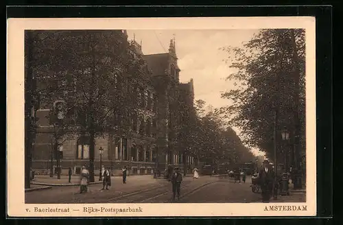 AK Amsterdam, V. Baerlestraat & Rijks-Postspaarbank