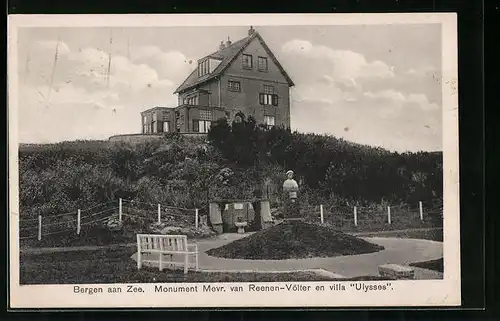 AK Bergen aan Zee, Monument Mevr. van Reenen-Völter en villa Ulysses