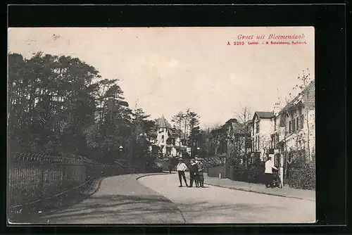 AK Bloemendaal, Strassenpartie mit Gebäudeansicht