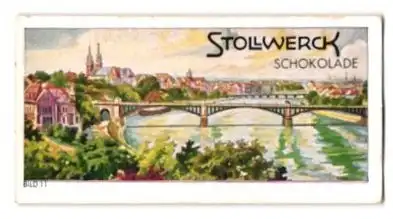 Sammelbild Stollwerck Schokolade, Serie: Der deutsche Rhein, Bild 11, Basel, Panorama
