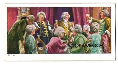 Sammelbild Stollwerck Schokolade, Serie: Der deutsche Rhein, Bild 49, Stosst an! Vater Rhein und die Jugend...