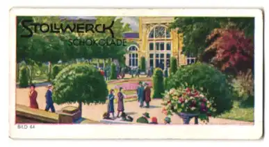 Sammelbild Stollwerck Schokolade, Serie: Der deutsche Rhein, Bild 44, Wiesbaden, Mineralquelle