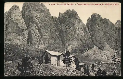 AK Regensburgerhütte, Geislergruppe in den Tiroler Dolomiten