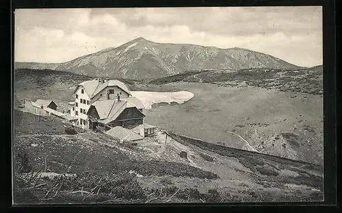 AK Erzh. Otto-Törl-Schutzhaus, Blick zur Berghütte