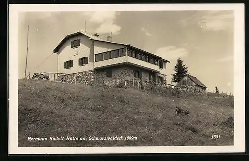AK Hermann Rudolf Hotte, Berghütte am Schwarzwaldeck