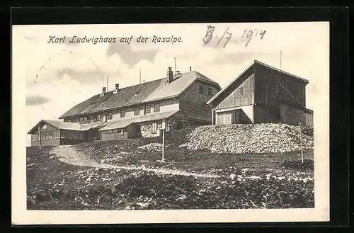 AK Karl Ludwighaus, Berghütte auf der Raxalpe