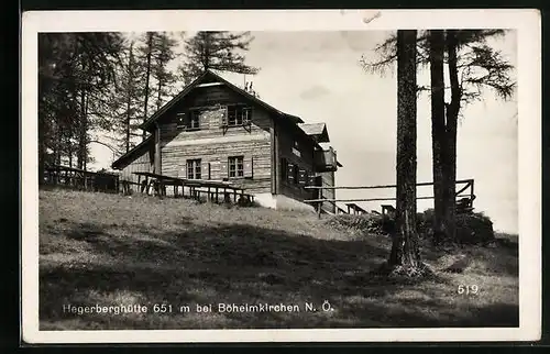 AK Hegerberghütte, Berghütte bei Böheimkirchen