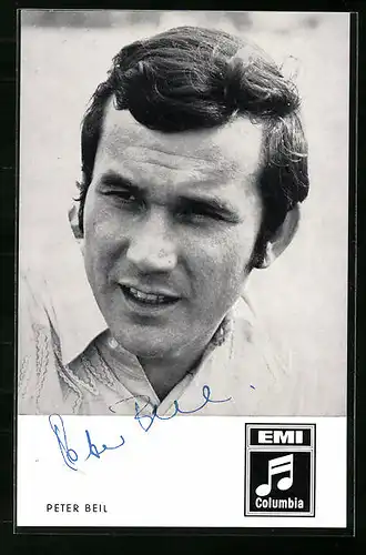 AK Musiker Peter Beil mit Koteletten, Autogramm
